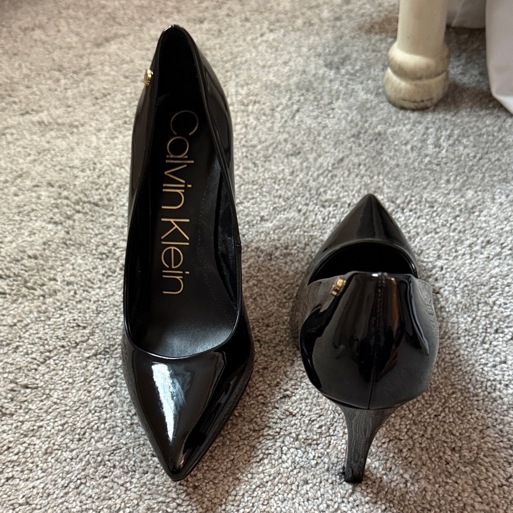Calvin Klein Glossy Black Heels